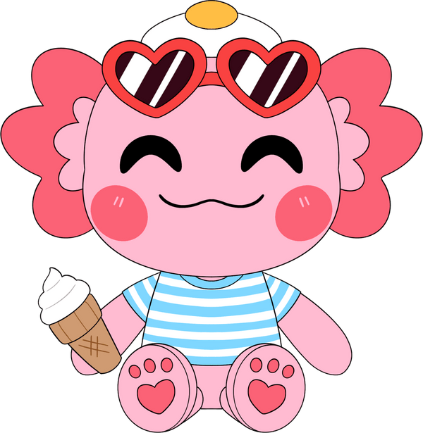 Summer Axolotl Plush (9in)