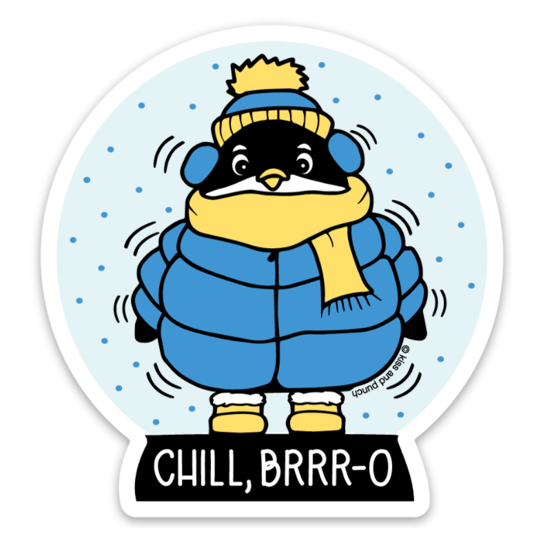 Autocollant Pingouin « Chill, Brrro »