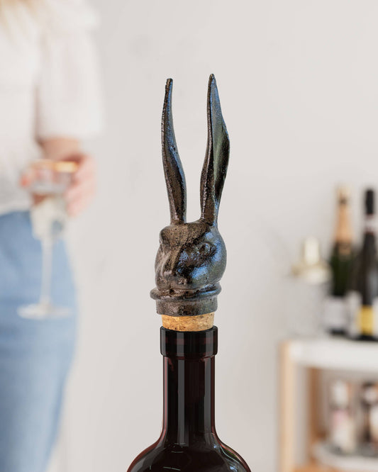Cast iron bottle stopper Hare