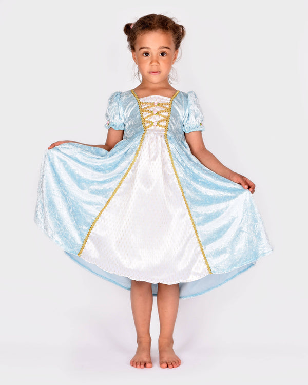 Robe de princesse velours bleu clair taille 122-128 cm 6-8 ans
