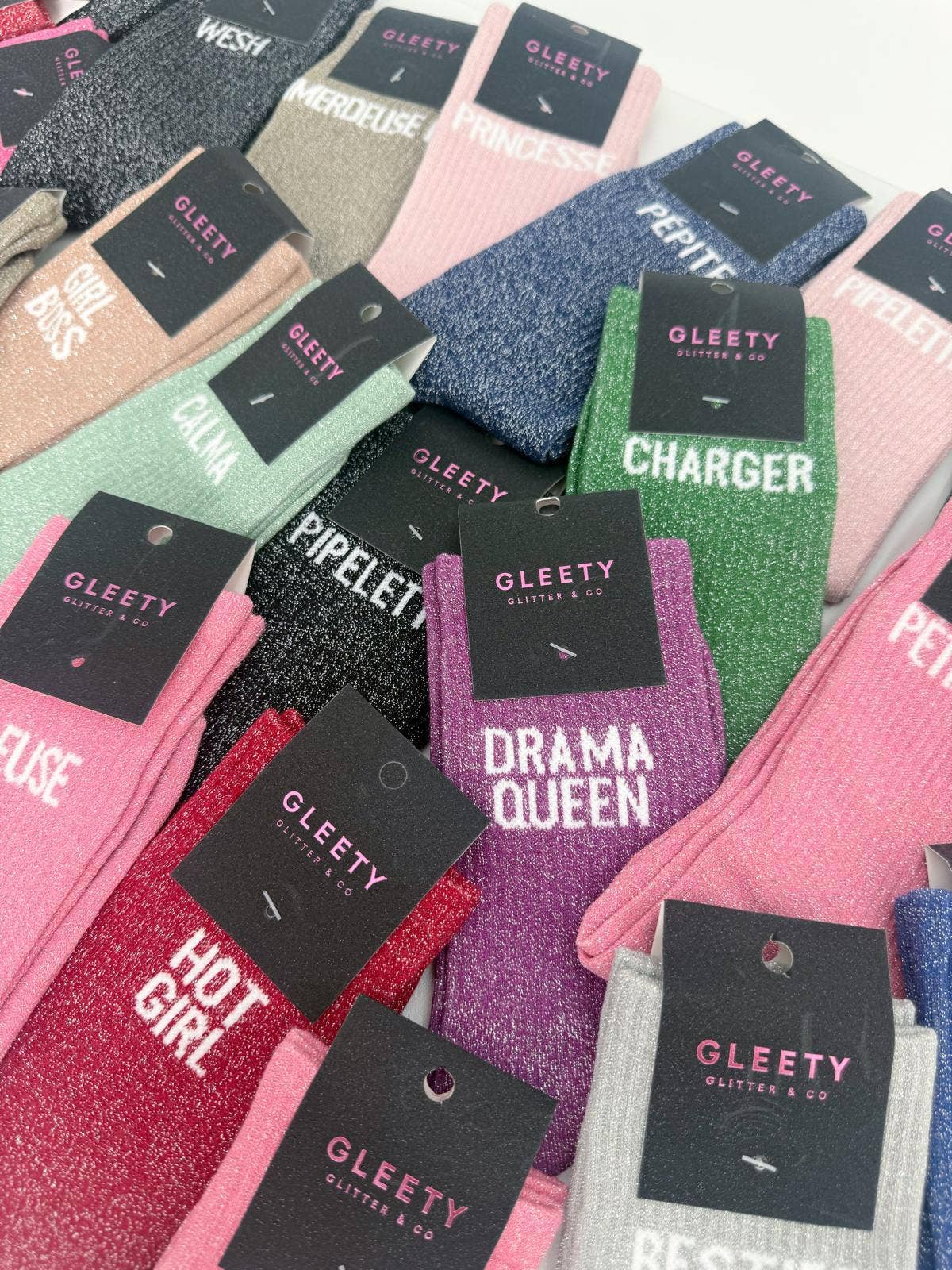 Chaussettes à Paillettes Besties Argent – Gleety