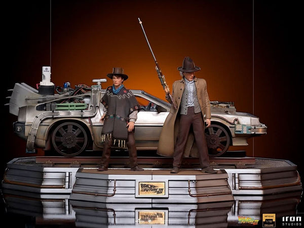 Statue Delorean Full Set Deluxe - Back to the Future III - Art Scale 1/10