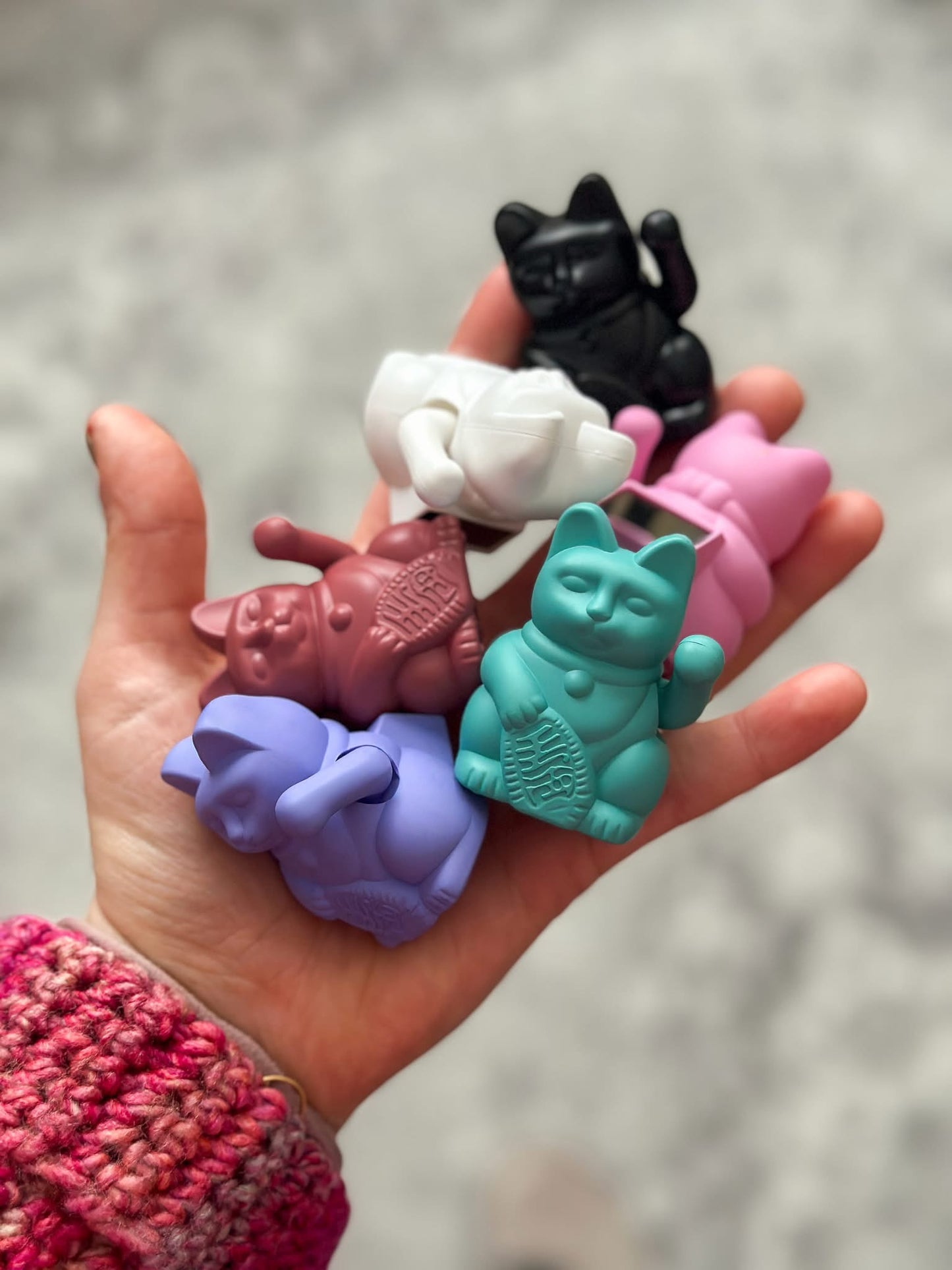 Mini Chat Chanceux Solaire Turquoise « Miko »