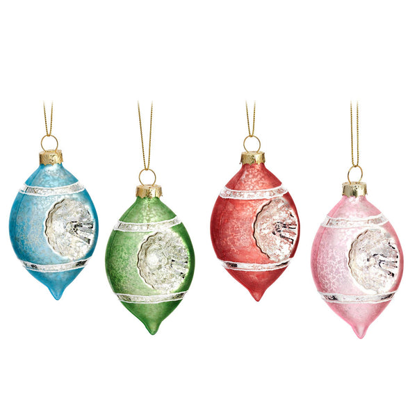 Vintage pastelkleurige ballen met reliëf, 4-pack