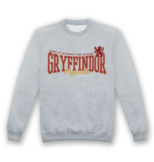 Sweat Harry Potter Gryffondor Collegiate gris chiné adulte