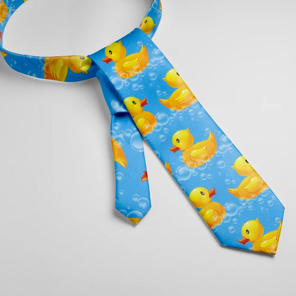 Cravate Canards Jaunes Bulles