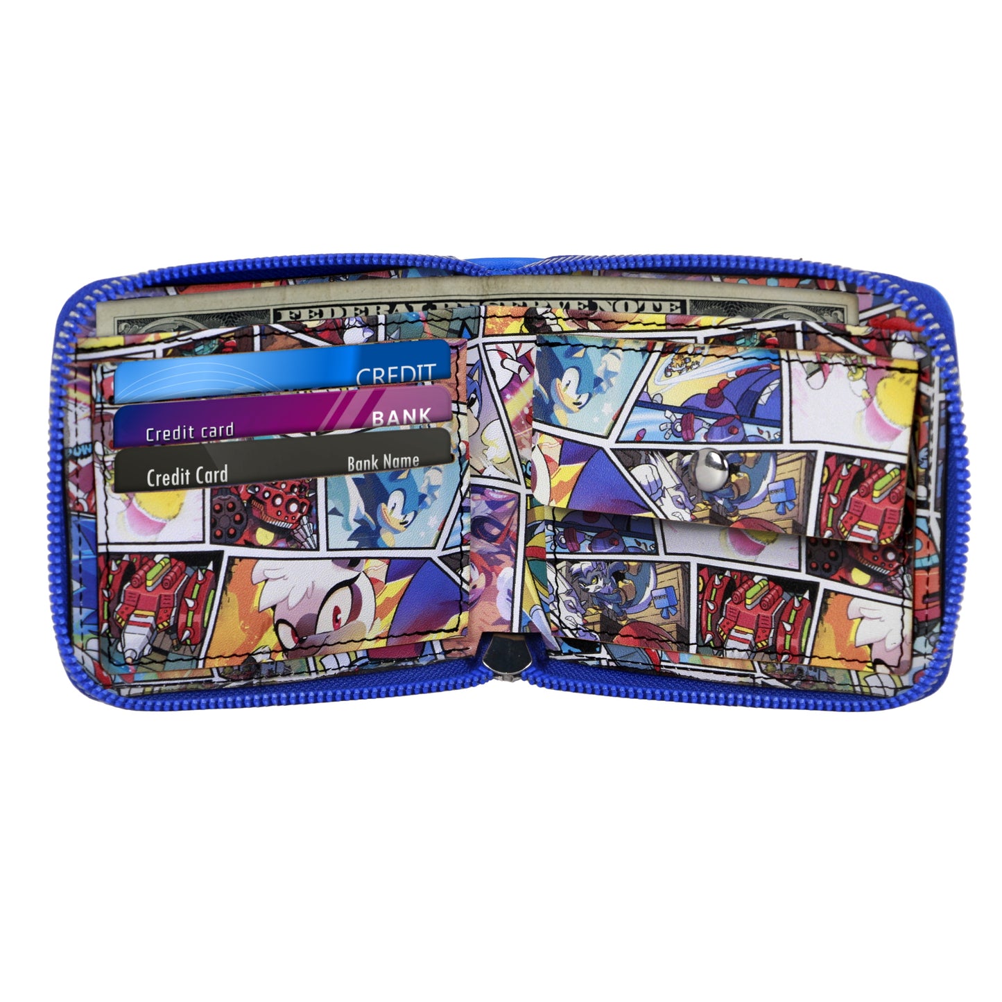 Portefeuille Man Zip Sonic the Hedgehog « Face »