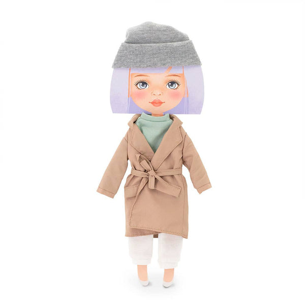 Kledingset: beige trenchcoat - 28 cm