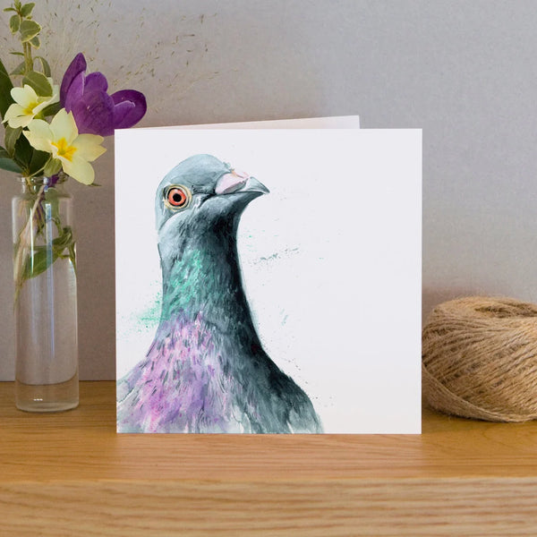 Wenskaart met aquarel duif