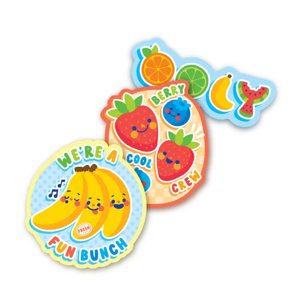 Autocollants vinyle Stickiville Fruits amusants – Lot de 4 – OOLY