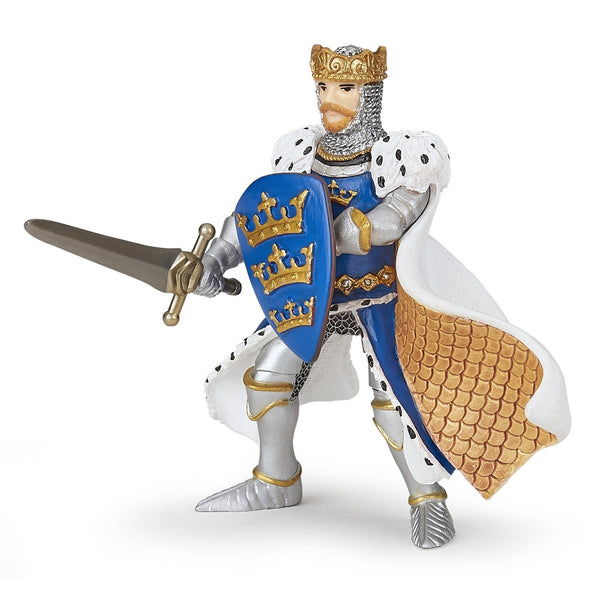 Figurine Roi Arthur bleu Papo - personnage médiéval