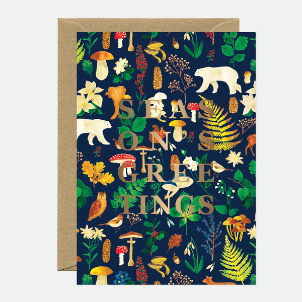 Herbarium greetings - Carte de voeux - Feuille dorée