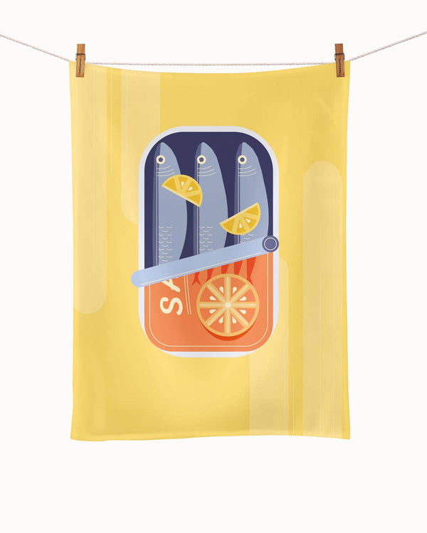 Biologische keukendoek - Sardientjes voor het avondeten