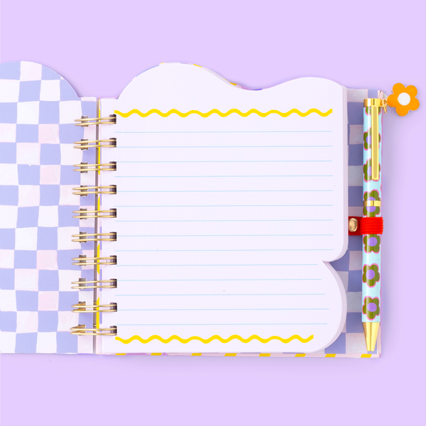 Carnet en forme de règle pour filles & stylo