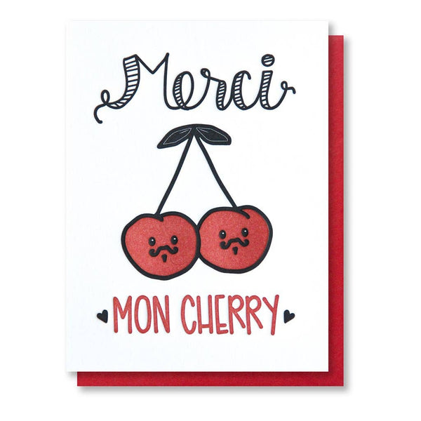 Carte de vœux Cerises « Merci Mon Cherry »