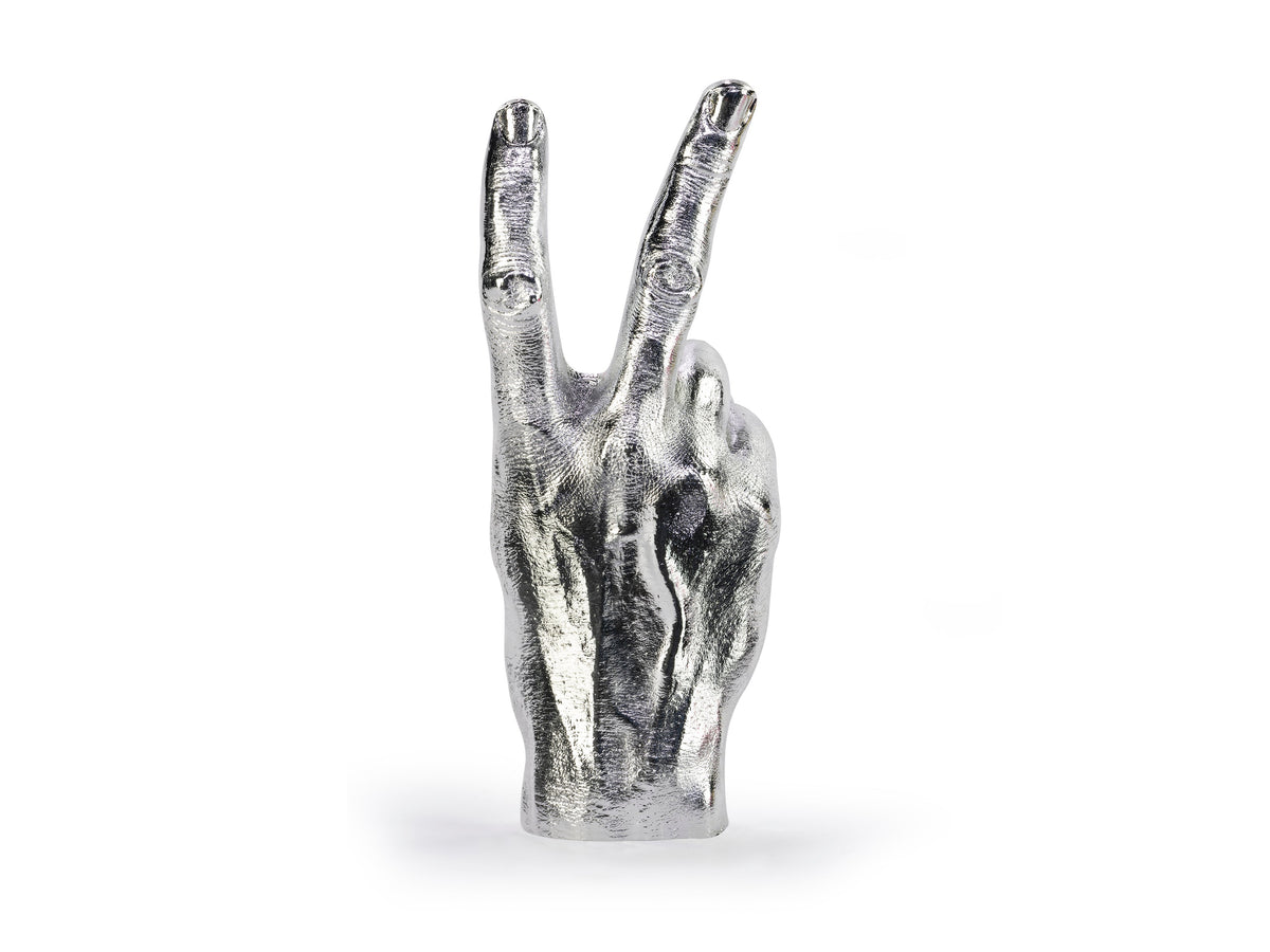 Sculpture Main Peace Argentée