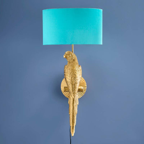 Applique Murale Perroquet Percy, Or/Turquoise
