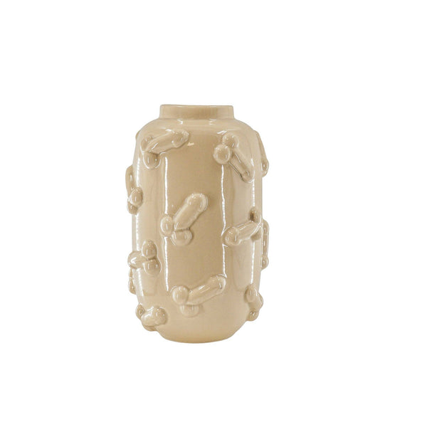 Vase - Dick - Céramique - Beige - 17x17x27cm