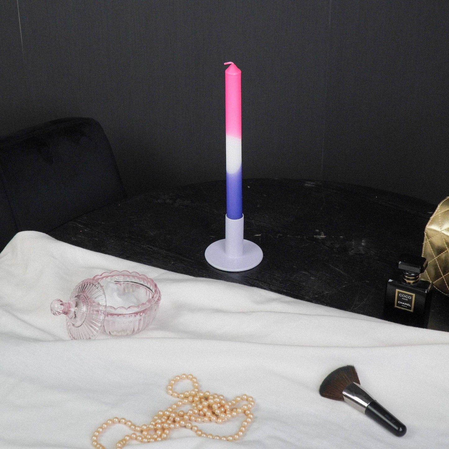 Bougeoir - Basique - Métal - Lila - 8x8x6,5cm