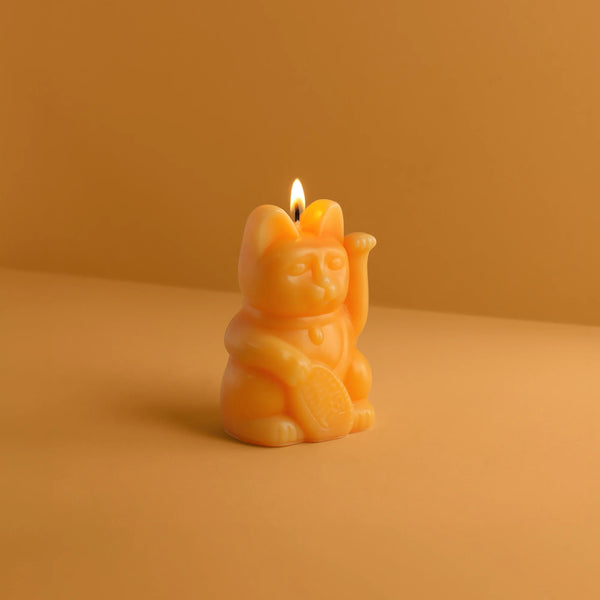 Bougie Chat Chanceux Pêche