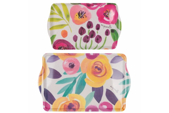 ACQUERELLO SET OF 2 MELAMINE TRAYS - 2188677
