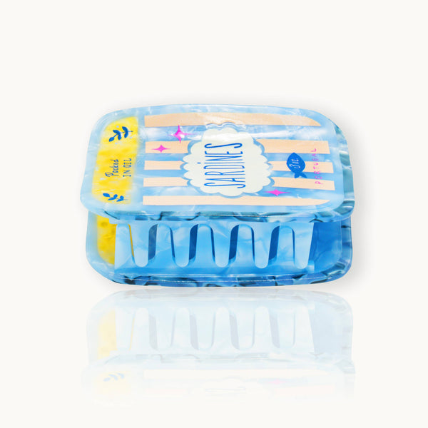 Haarclip, blikje sardines