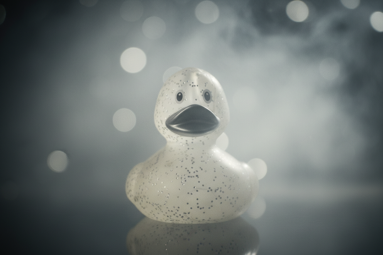 Classic Silver Glitter Duck