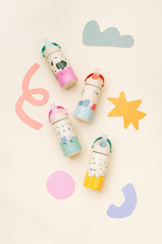 Stainless Steel Insulated Water Bottle for Children with Fun Dog Design