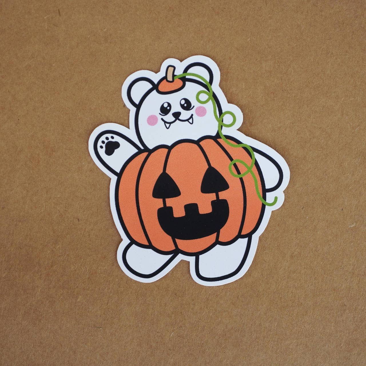 Halloween Pumpkin Bear Sticker