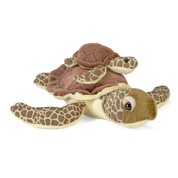Wild Republic Mom & Baby Green Sea Turtle Stuffed Animal - 12" Stuffed Animals