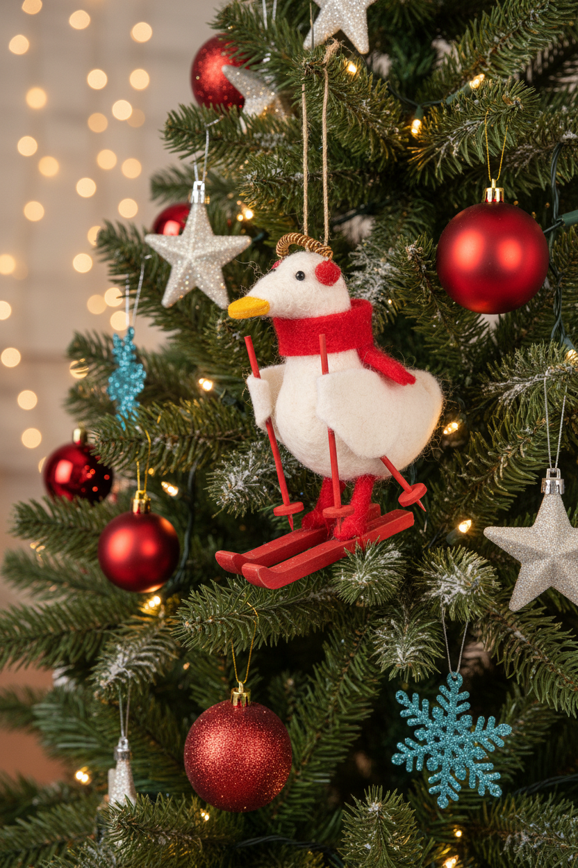 Hangende decoratie: Skiënde Eend