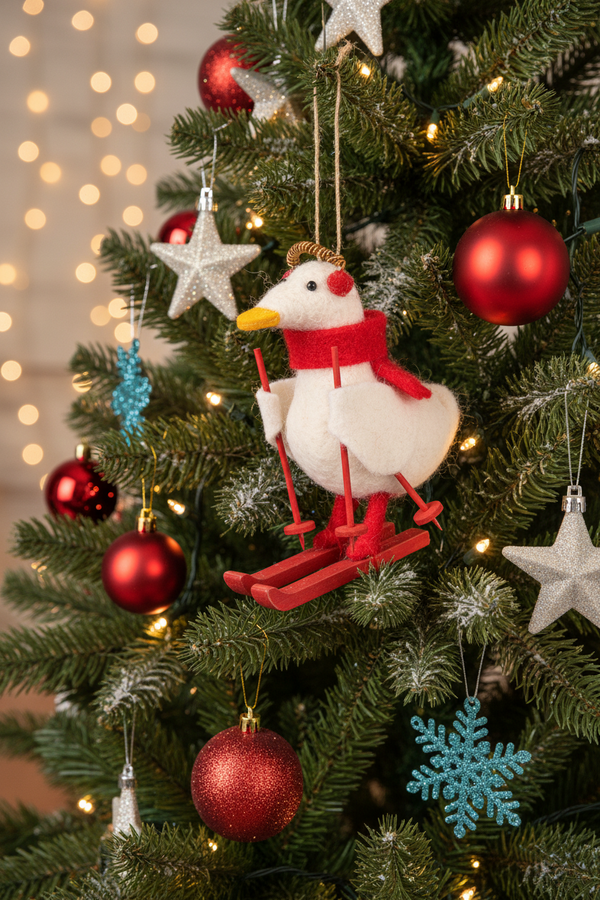 Hangende decoratie: Skiënde Eend
