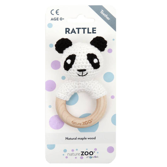 Houten ringrammelaar - Panda