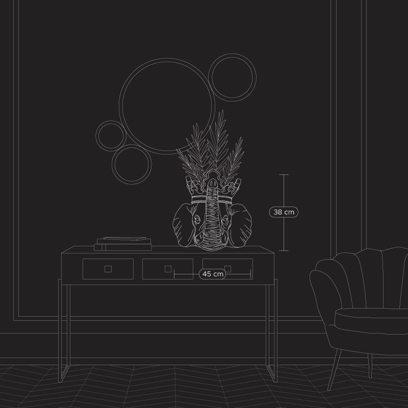 Cache-pot Éléphant Jumbo, Or