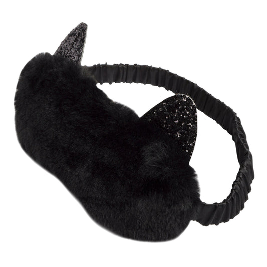 Masque de sommeil – en peluche chat – chat noir