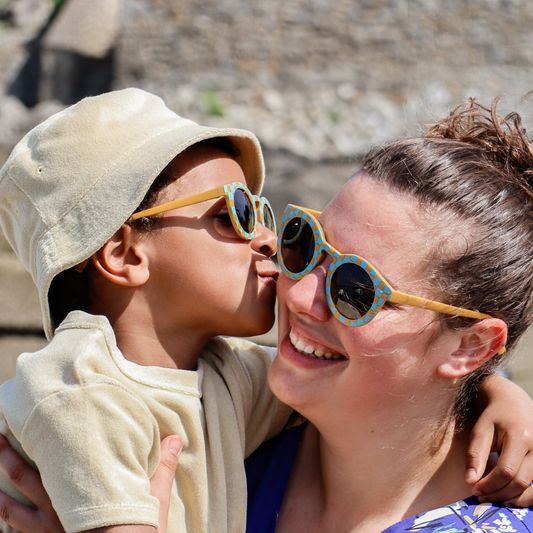 Lunettes de Soleil Adulte - Matchy Vichy Bleu