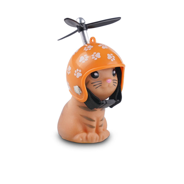 Chaton avec casque et hélice pour guidon