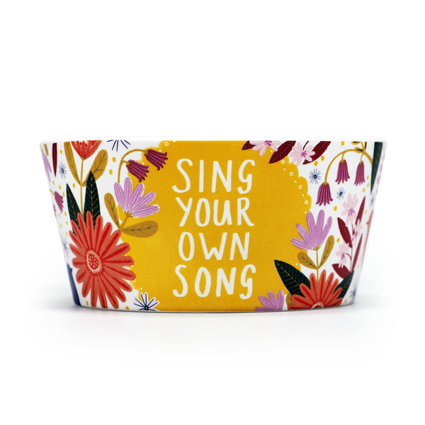 Bol en céramique à fleurs - message positif