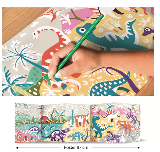 Dinosaur Coloring Panorama