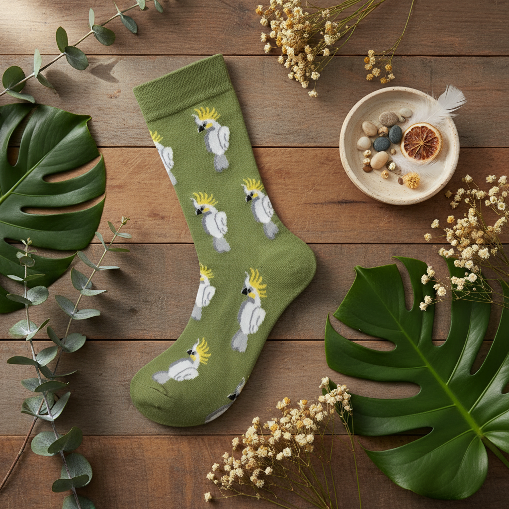Green Cockatoo Socks
