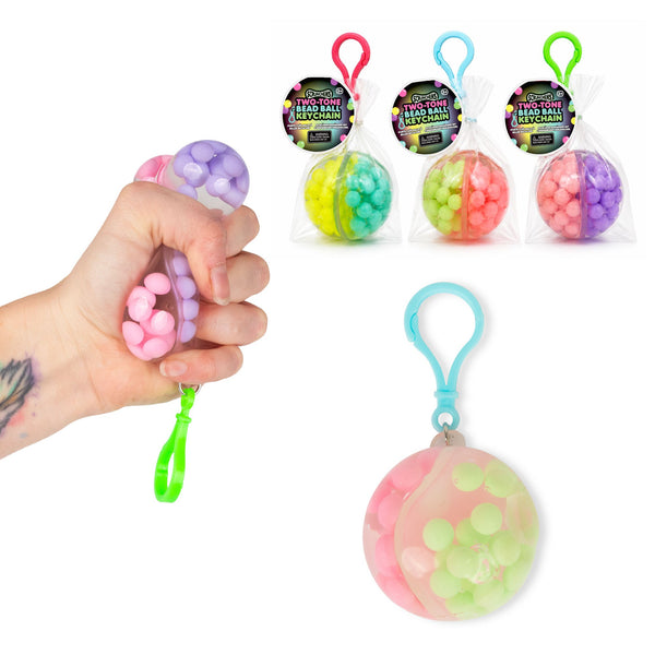 Scrunchems Two-Tone Bead Ball Keyring – Assorted Model