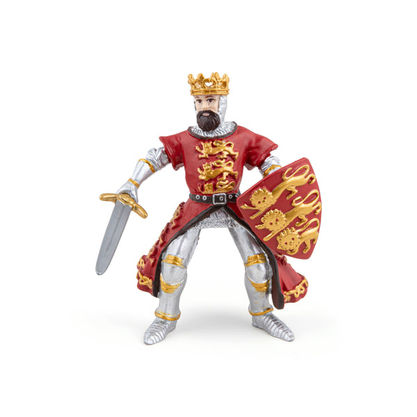 Figurine Roi Richard rouge Papo - personnage médiéval