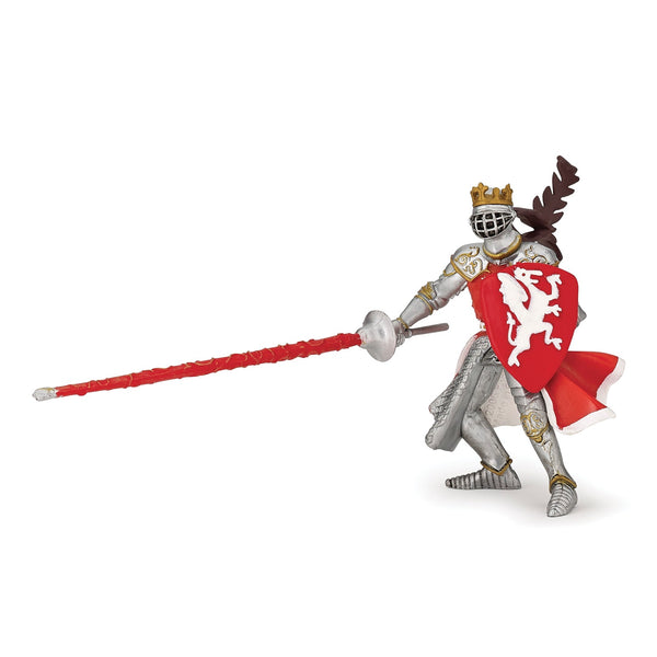 Figurine Roi au dragon rouge Papo - personnage médiéval