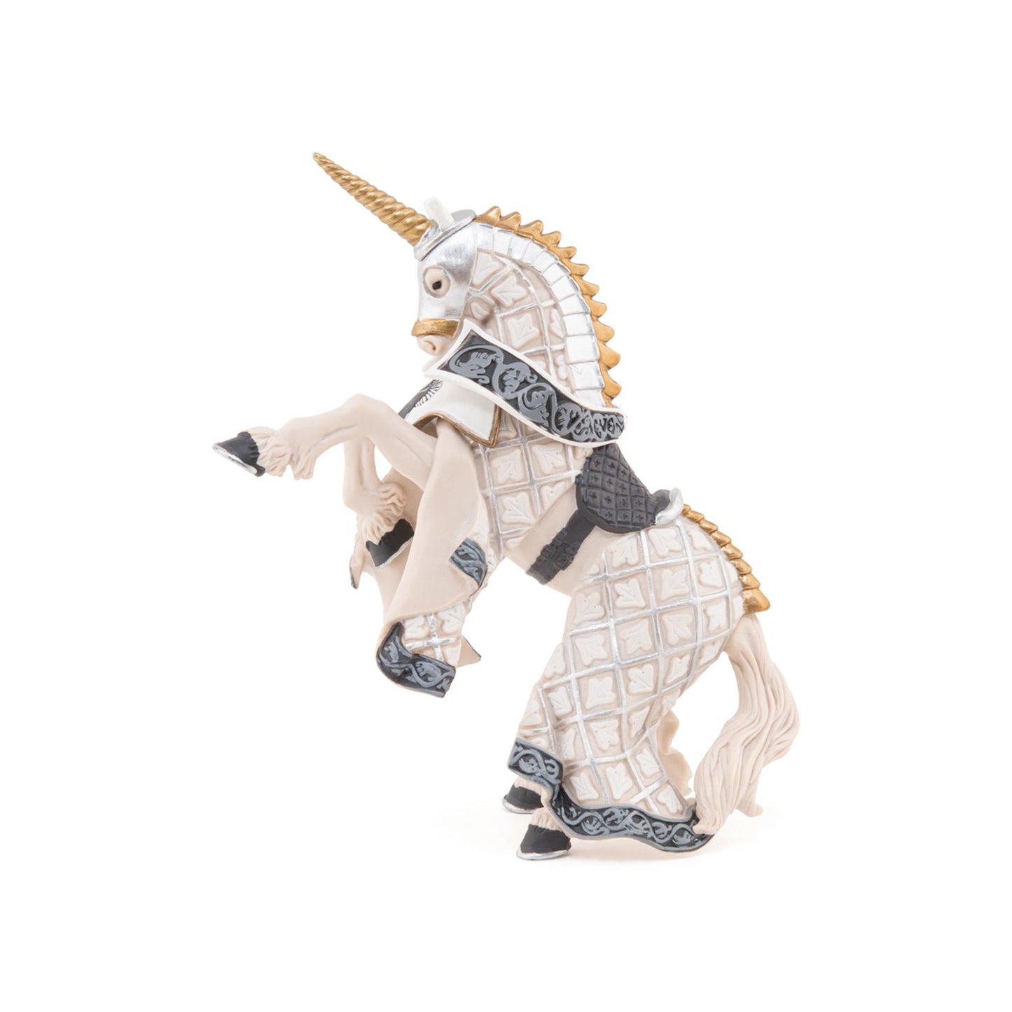 Figurine Cheval du Maître des armes cimier licorne Papo - personnage médiéval
