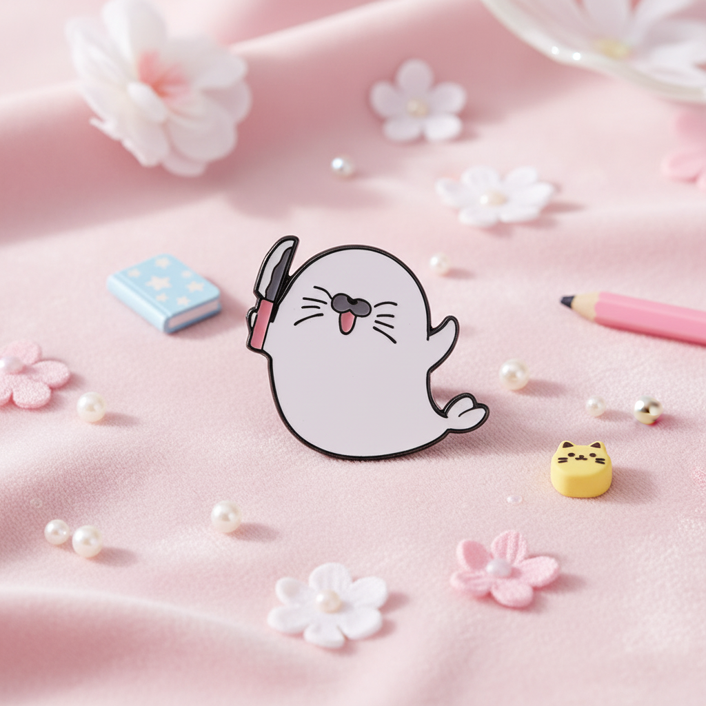 Baby Seal with Knife Pin