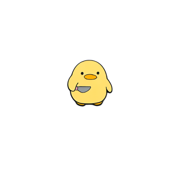 Pins Canard Jaune Couteau
