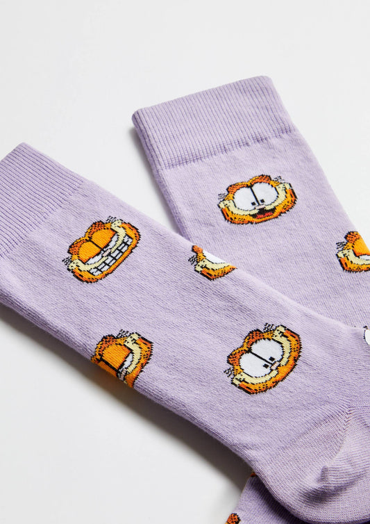 BeGarfield Faces Malva - Chaussettes en Coton 100% Biologique