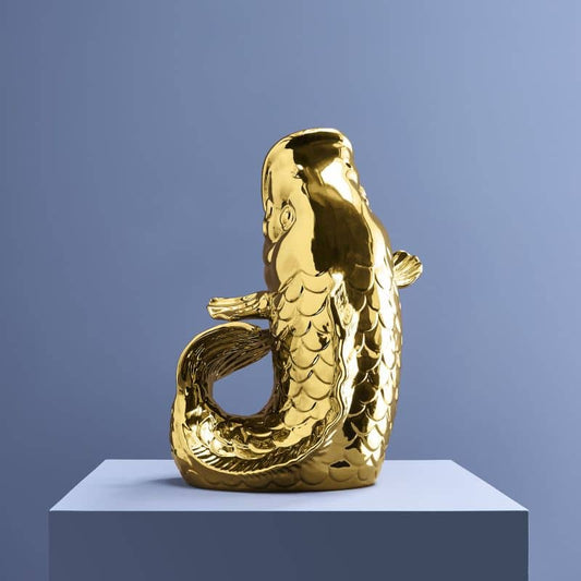 Gouden Blubb Vis Sculptuur/Vaas