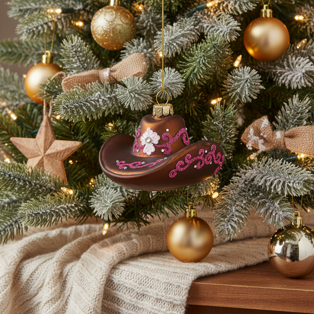 Hangende decoratie in de vorm van een cowboyhoed