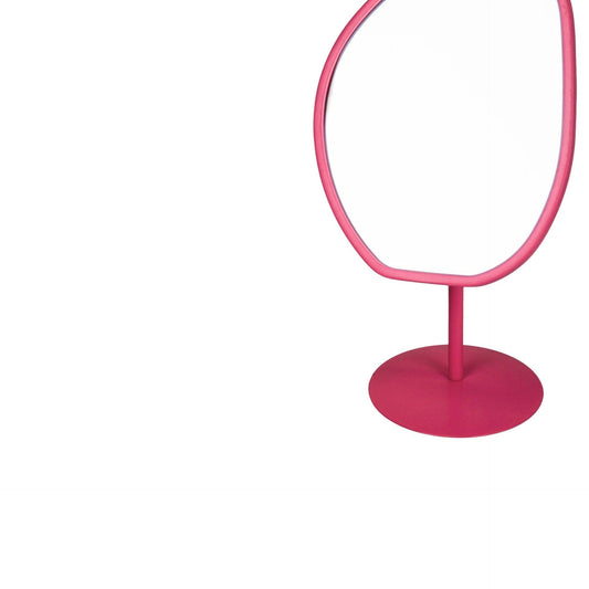 Miroir de maquillage - Rond - Rose - 16,5x12x31,5cm